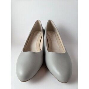 COLE HAAN The Go To Leather Light Grey Waterproof Wedge Heels - Size 8B